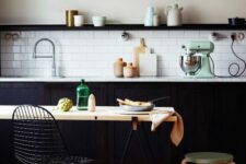 a lovely kitchen with a trestle desk
