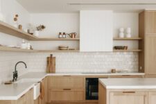 a cozy stained kitchen design