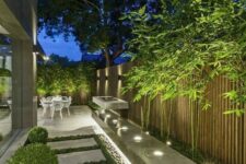 73 an outdoor space lit up with hidden lights, with built-in lights looks modern, fresh and bold and is very lit up
