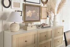 02 a beautiful and elegant fluted credenza with a gallery wall over it and some cool decor on it will be a perfect addition to your space