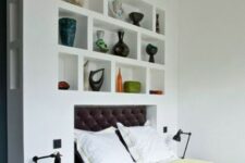 a practical way to use a headboard wall