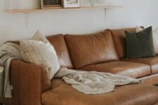 a simple yet cute leather sofa for a living room