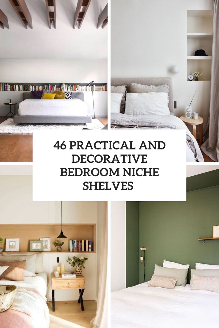 practical and decorative bedroom niche shelves