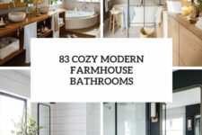 83 cozy modern farmhouse bathrooms cover