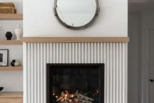 a fluted faux fireplace