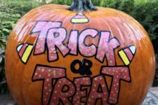 03 a very easy and cool Halloween pumpkin done with bright paints and letters can be easily repeated