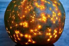 08 a dreamy and beautiful constellation pumpkin is ideal for Halloween and will look fantastic in the fall on the whole