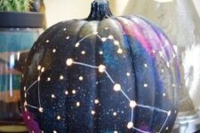 10 a galaxy pumpkin is a trendy idea for those of your who enjoy celestial Halloween decor and want something special