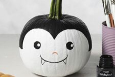 13 a cute and funny little monster pumpkin made using paints is a lovely solution for Halloween