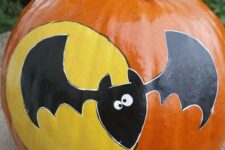 a cute bat-inspired halloween pumpkin