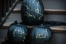 17 an arrangement of dark green constellation luminaries is a great idea not only for Halloween but also for the fall
