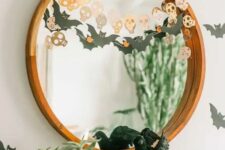 a simple halloween mirror decor idea