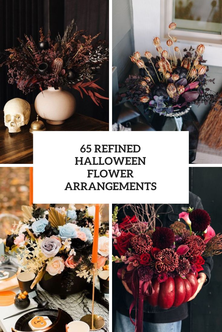 refined halloween flower arrangements