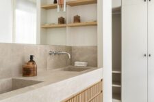 a cozy neutral bathroom design