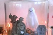 a cool halloween arrangement with a ghost