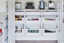 a pantry on a kitchen with hidden appliances