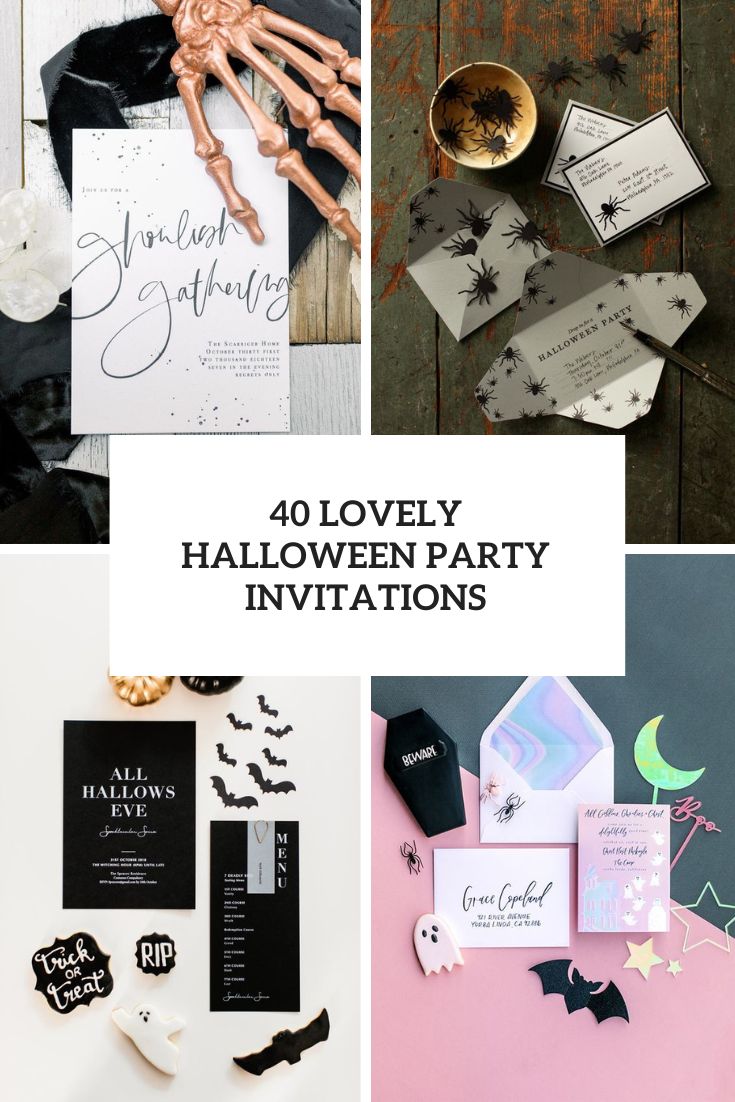 lovely halloween party invitations