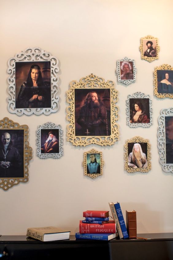 a Harry Potted gallery wall is a whimsical decoration that will work not only for Halloween