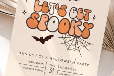 a simple and catchy Halloween party invitation will be great for a kids’ party