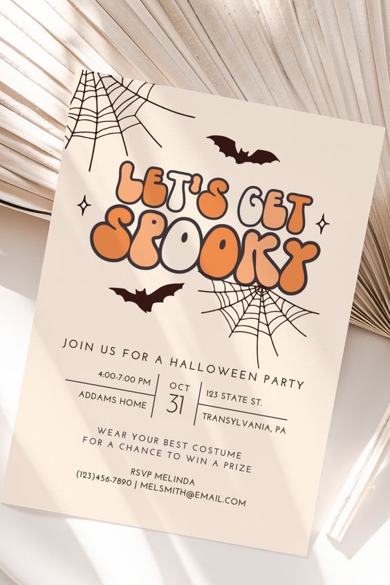 a simple and catchy Halloween party invitation will be great for a kids' party