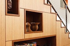 niches and drawers are a smart solution for a staircase, they allow storage