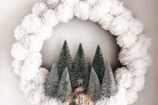 a lovely pompom Christmas wreath