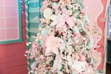 a lovely flocked christmas tree