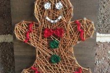 a fun and simple gingerbread man string art is a cool and catchy decoration for the holidays