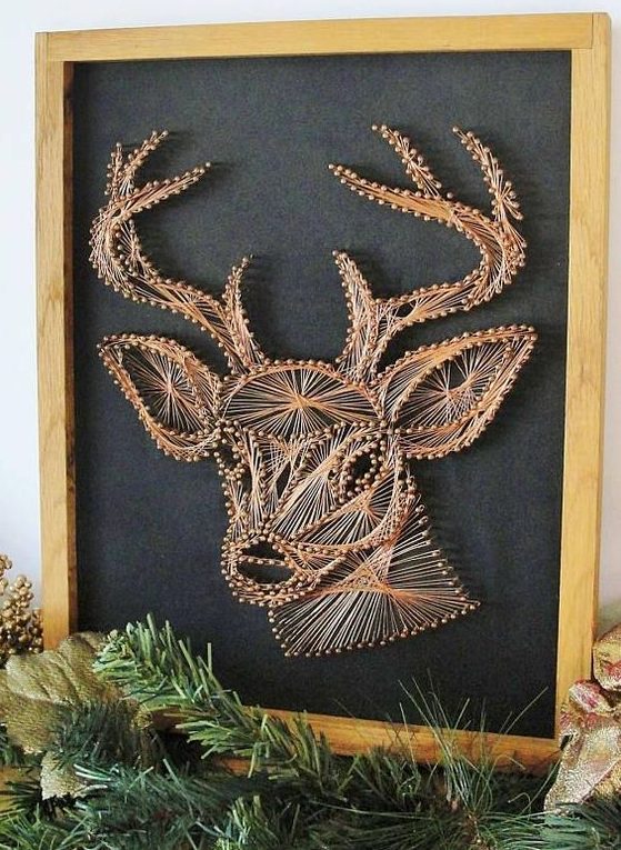 A jaw dropping deer string art will be a fantastic decor idea not only for Christmas but also for giving a woodland feel to the space
