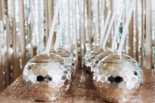 disco drinks served in disco balls are a very creative and very fun idea to rock, they will add glam to the party