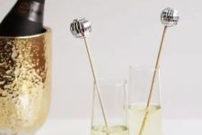make a set of disco ball drink stirrers for your New Year’s Eve party or for just glam and fun one