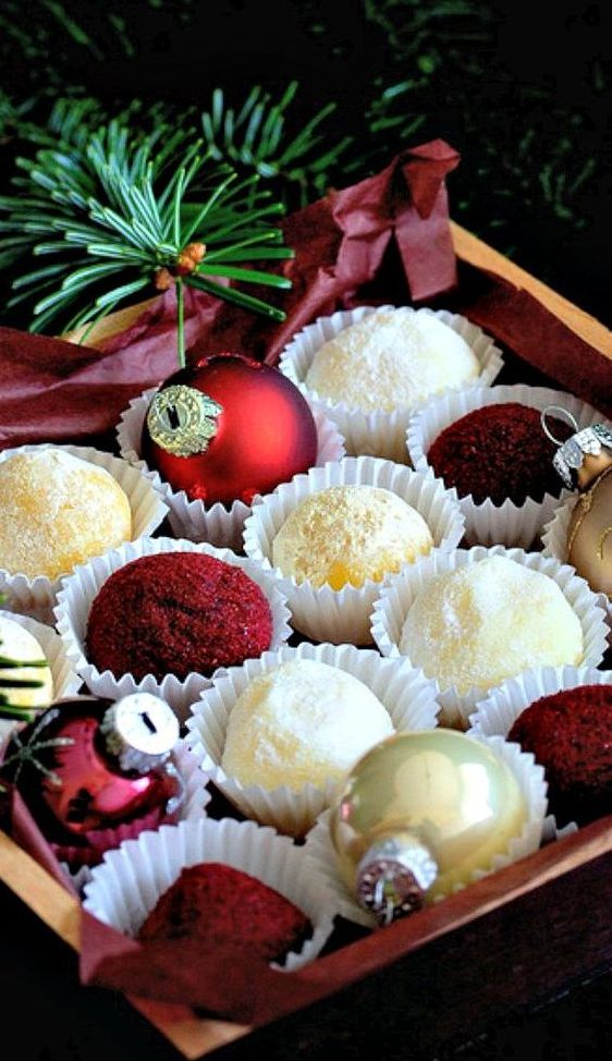 serve a tray of truffles, candies and chocolates for your guests at a Christmas tea party