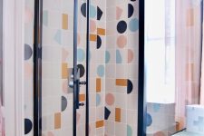 37 unique bright graphic tiles like these one will accent your bathroom and make it unusual and extra bold
