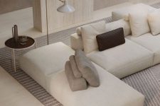 44 a modular sofa that includes a sofa and a bed part is a very functional solution for a living room