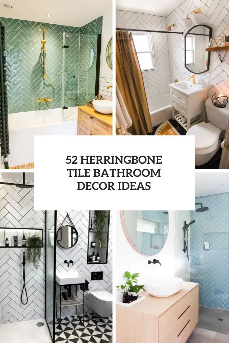 Herringbone Tile Bathroom Decor Ideas