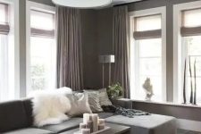 a neutral taupe living room design