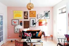 A cute eclectic living room