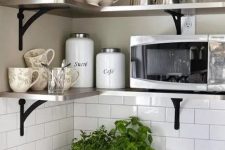 a couple of metal corner shelves will save much space in your kitchen and will make it comfier