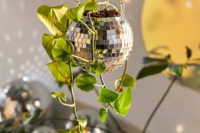 a small suspended disco ball planter can be hung around the window to reflect as much light as possble