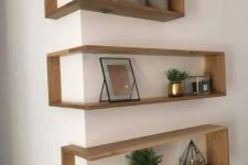 outer corner box-style shelves look very eye-catchy and allow storage without wasting floor space