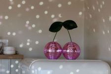 pink disco ball cherries are a cool solution for any space, they will add fun and a party feel, especially cool for adding dopamine