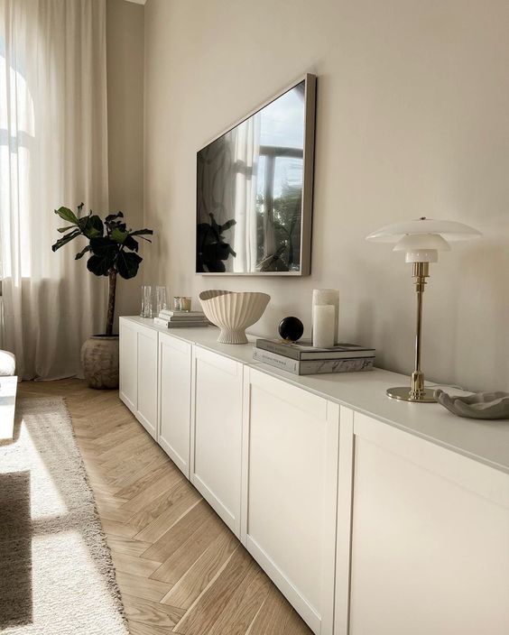 IKEA Metod cabinets used as a living room console or TV unit are a great solution for a modern or Scandinavian space
