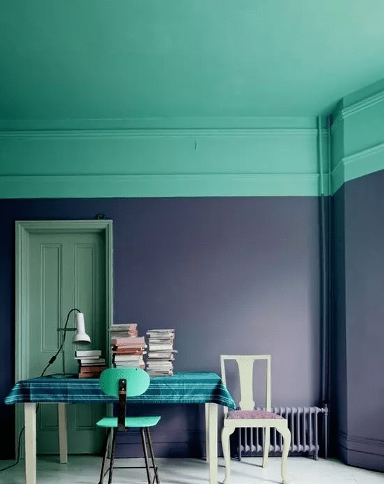 a colorful home office