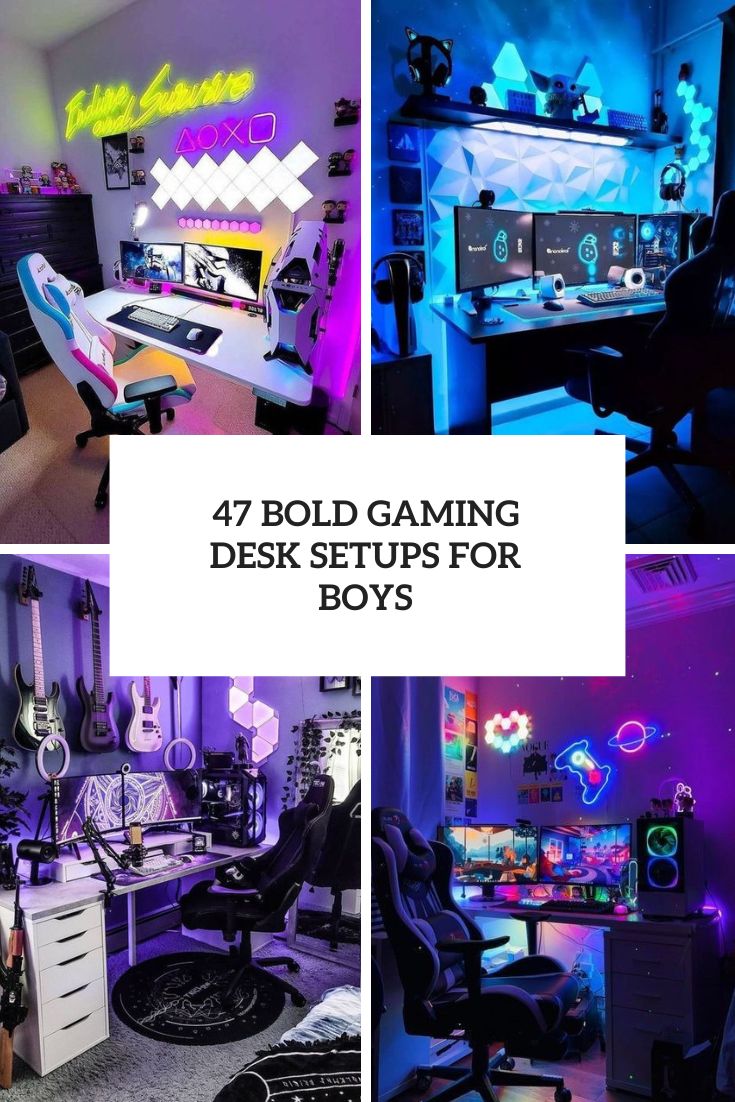 Bold Gaming Desk Setups For Boys