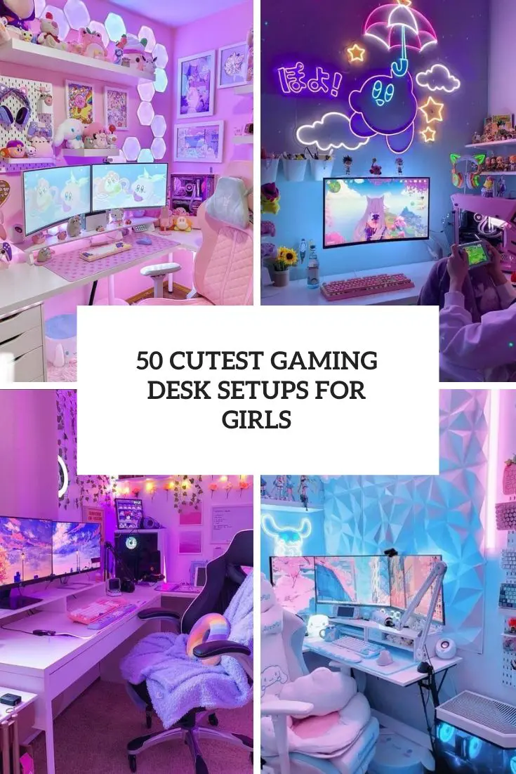 50 Cutest Gaming Desk Setups For Girls cover