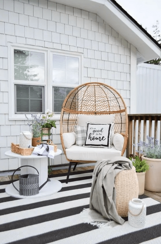 a cool outdoor wicker chair
