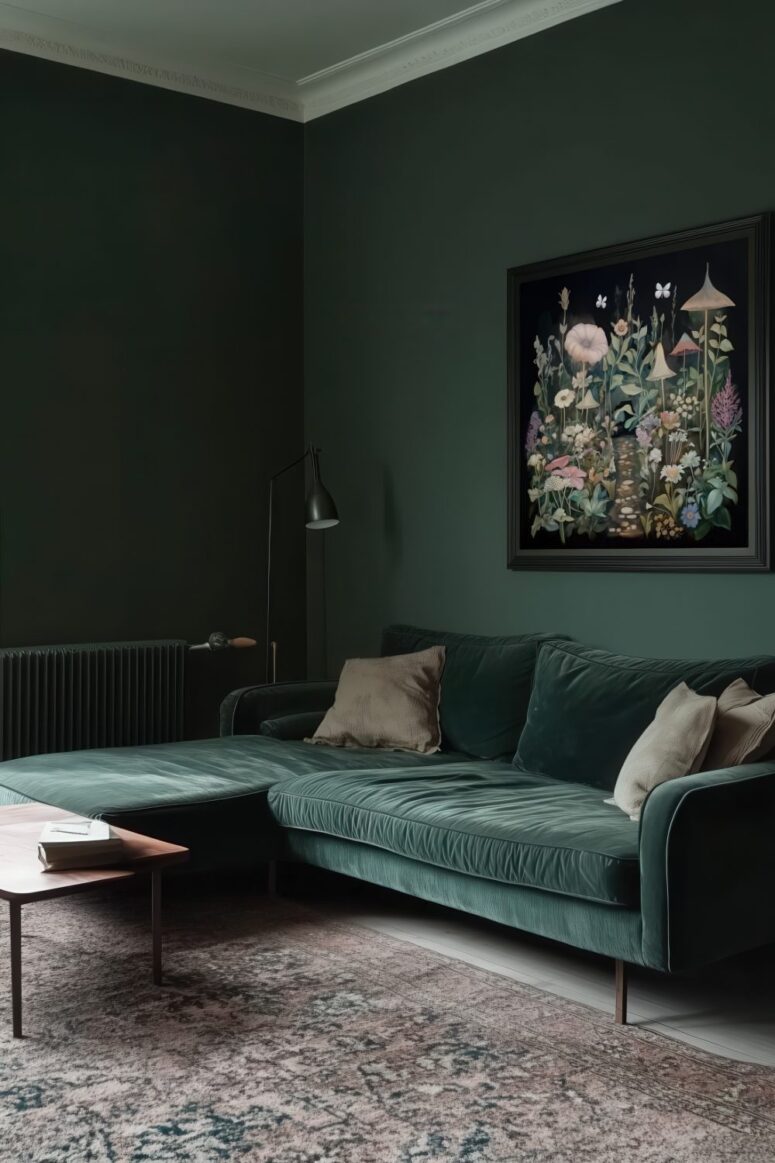 42 Stylish Black And Green Living Rooms - DigsDigs