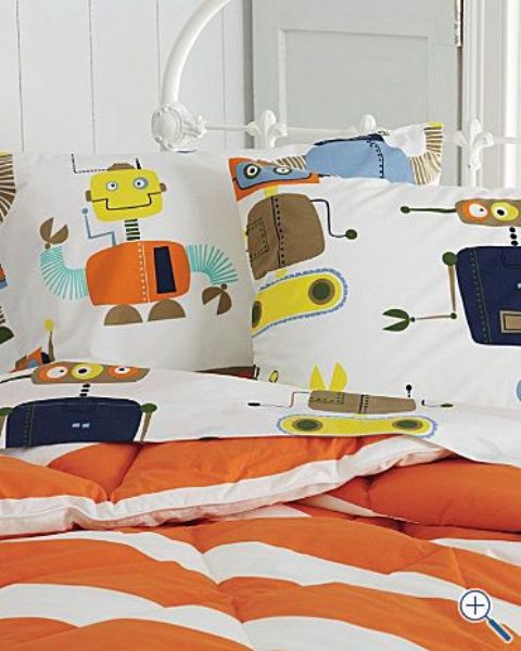 colorful robot bedding
