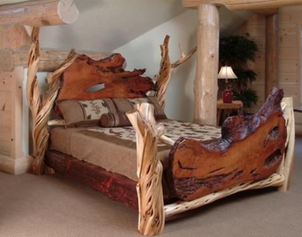 rough wood bed