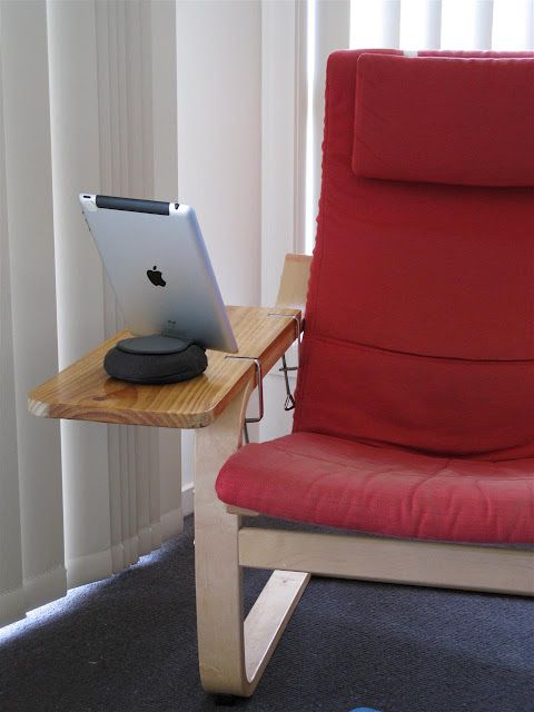 An armrest added to Poang chair